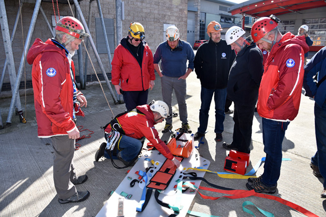 Evaluating the prototype React Slix stretcher.