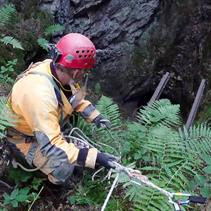 Descending the shaft. (Picture: Peter Eggleston)