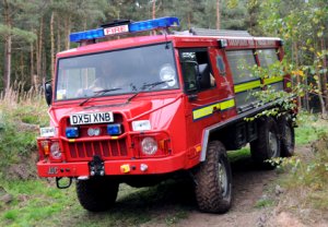 Shropshire Fire and Rescue Pinzgauer in action during a rescue practice