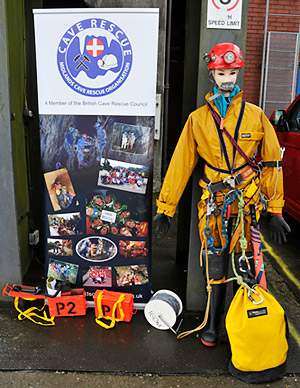 Doris the caver modelling a typical caving outfit
