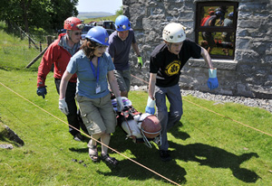 Testing stretcher handling skills with the 'Stretcher Race Obstacle course'