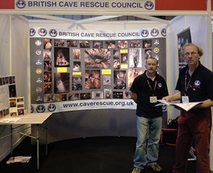 MCRO Secretary Mike Clayton and GCRG Chair Paul Taylor looking after the BCRC stand.