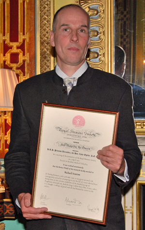 Rick Stanton with his Royal Humane Society award in 2012.