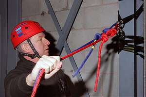 Rigging the 'fixed' end of the Tyrolean Traverse