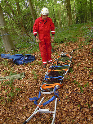 Gloucestershire Fire & Rescue demonstrate their Alpin stretcher.