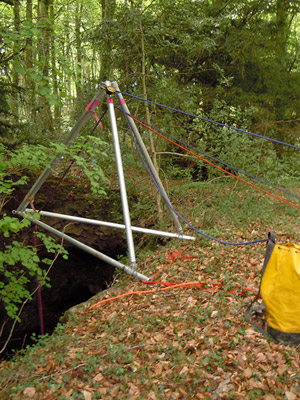 The Actsafe rigging frame over one of the mine entrances.