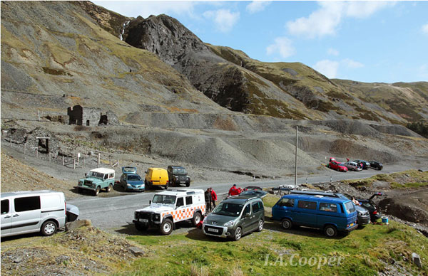 Team members assembling at the Cwmystwyth Mine site