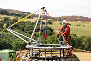 Team chairman Mike Clayton about to descend Sheep shaft (Picture: Bartek Biela)