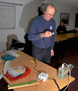 Paul Taylor on the France Phone control unit - talking to 3 other stations