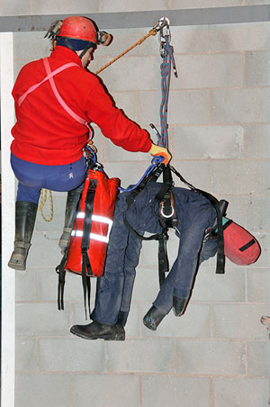 Attempting to remove an unconscious casualty from a pitch