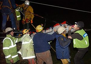 The stretcher at the top of Chapel shaft