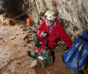 Steve Holding operating the underground Heyphone set