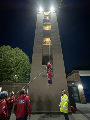 Hauling the stretcher